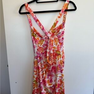 SHEIN Pink Floral Backless Dress